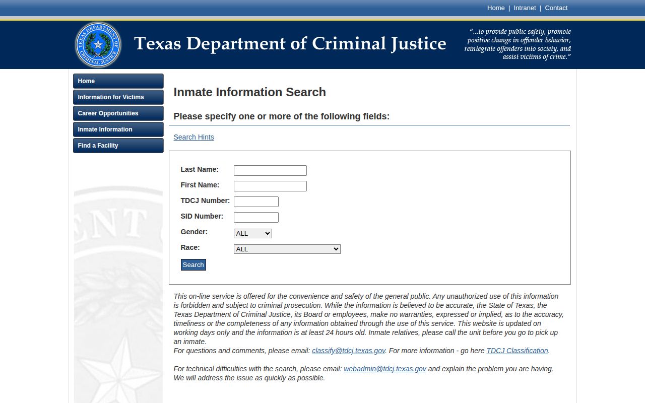 Wheeler County parole and probation TDCJ offender search