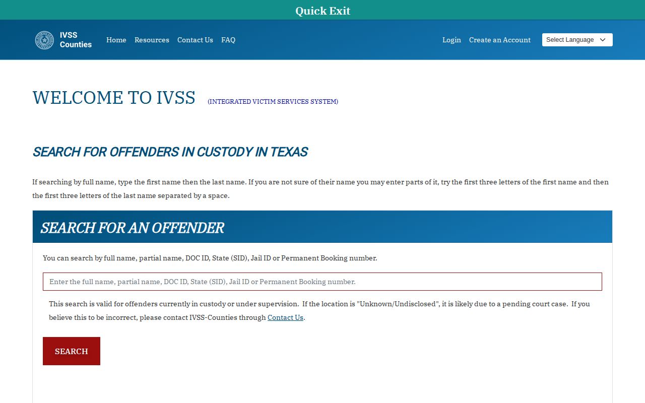 Wheeler County inmate release search on Texas IVSS-Counties