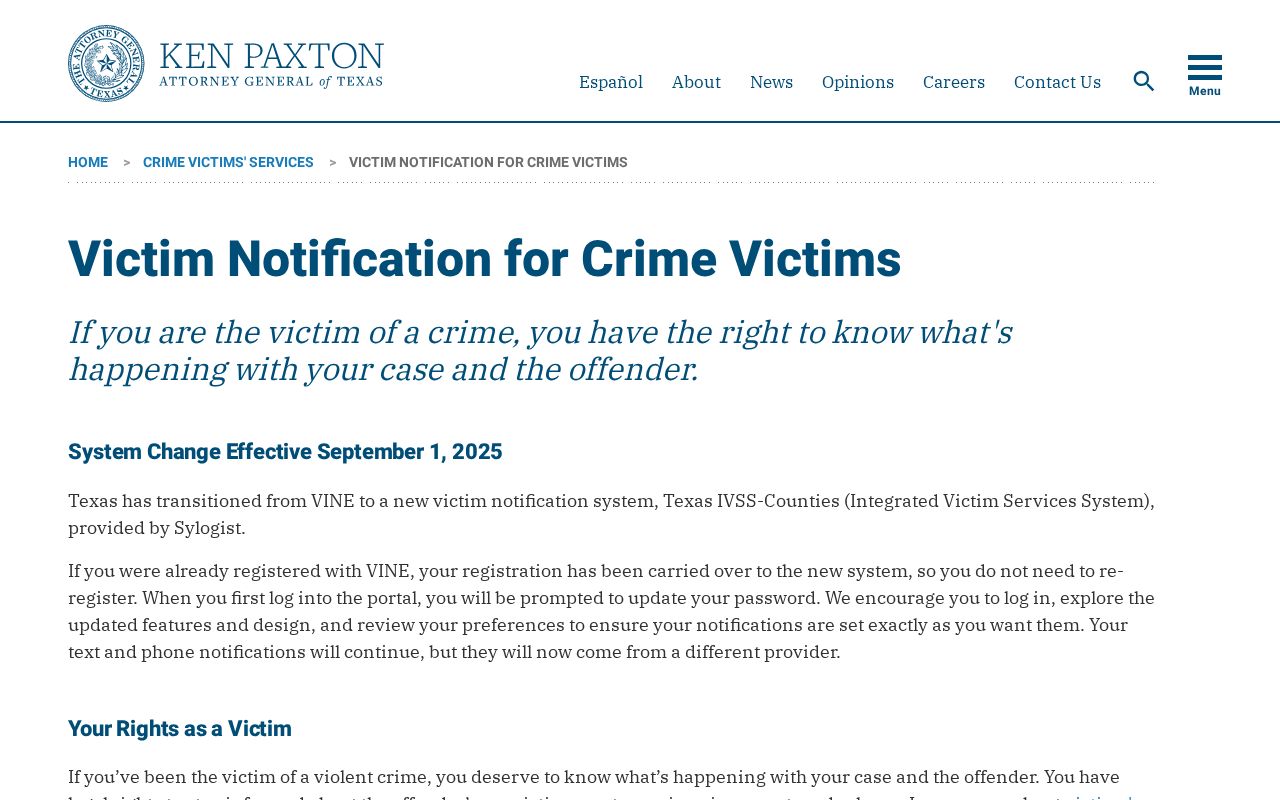 Wheeler County release notification transition from VINE to Texas IVSS
